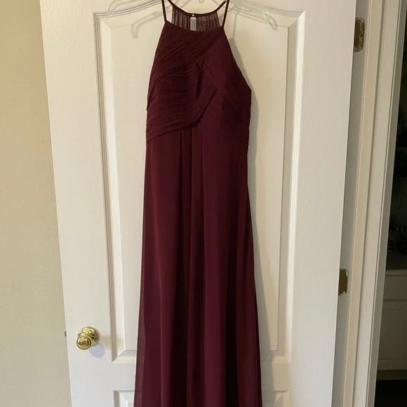 Bill Levkoff Dresses | Bill Levkoff Chiffon Halter Bridesmaid Dress Wine | Color: Red | Size: 6 | Pm-99616970's Closet